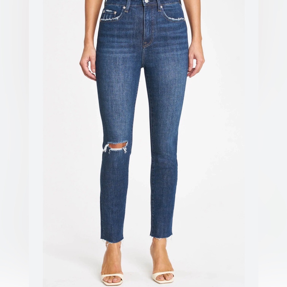 Pistola Cara Essex High Rise Vintage Dark Wash Distressed Skinny Jeans Size 28